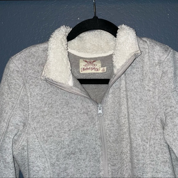 - Faded Glory jacket women’s size small 4/6 light heather gray zip fleece - Picture 3 of 10